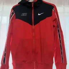 NIKE DRI-FIT ジップアップパーカー レッド ブラック L