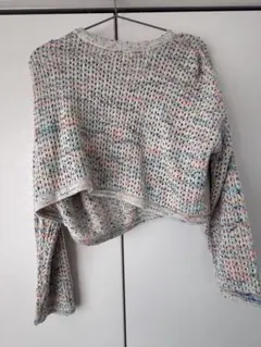 CPCM マルチカラー クロップド丈　カーディガン M cpcm