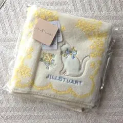 【新品美品】JILL STUART 猫刺繍 ハンカチ ねこ　ラッピング済み