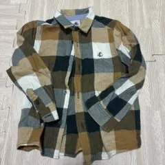 PETIT BATEAU チェック柄長袖シャツ 104cm