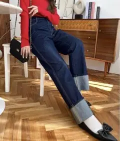 ロールアップデニムパンツ