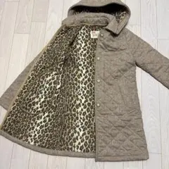 【美品】トラディショナルウェザーウェア キルティングコート ウールコートヒョウ柄