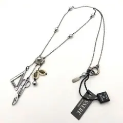 新品/未使用 イタリア製 ハサミ＆三角定規モチーフ付き ハンドメイドネックレス