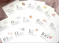 《大人気》マンスリーカード　マンスリーフォト　月齢フォト　月齢カード　足形