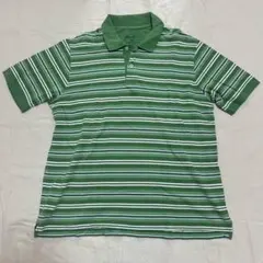 エディーバウアー グリーン ボーダー ポロシャツ 半袖 メンズ カジュアル