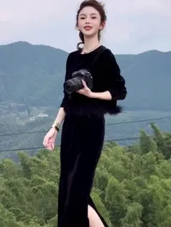 大人のロングドレス✨お出かけにもパーティーにもピッタリな一枚