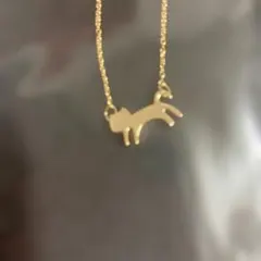 猫モチーフ ゴールドカラー ネックレスのサムネイル