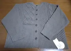 新品　パッチワークケーブルニット編み2wayニット