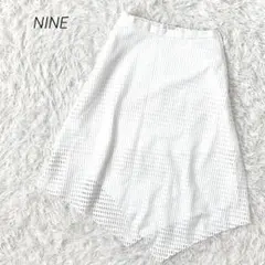 ナイン スカート メッシュ 透け感 フレア ひざ丈 アシメ 上品 きれいめ 春夏のサムネイル