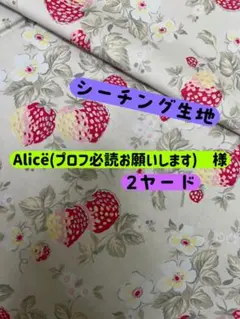 ⑬ෆ˚*【2ヤード】大人気いちご柄・シーチング生地