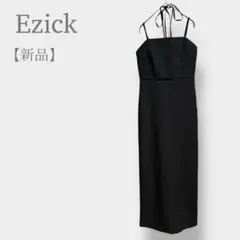 新品【エジック】キャミソールロングワンピース　バックリボン　バックスリット　黒
