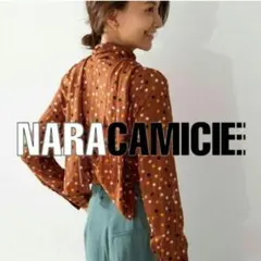 極美品】ナラカミーチェ♢女子アナ✨シフォンドットプリントプリーツ