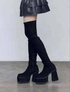 【EMODA】スクエアフィットロングブーツ M