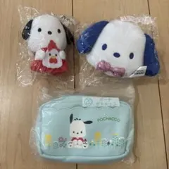 ポチャッコ　指人形&フェイスマスコット&ポーチ　3点セット