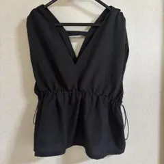 しまむら ブラック Vネック ベスト Lサイズ