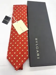 BVLGARI 赤 ドット柄 ネクタイ新品未使用タグ付