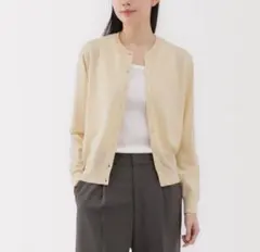 無印良品☆UVカット強撚クルーネックカーディガン