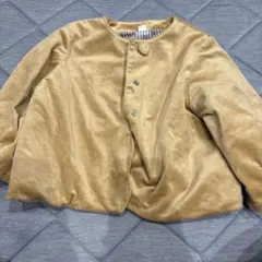 キッズ ベロアジャケット ベージュ リボン