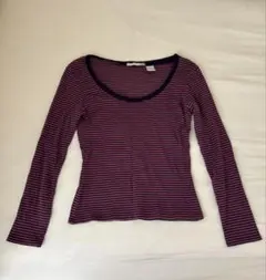 ストライプ ロングTシャツ