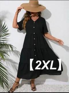 SHEIN Ｖネック　半袖ワンピース