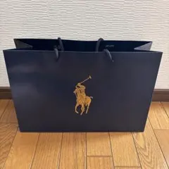 ポロ・ラルフ・ローレン ショップ袋 ショッパー　紙袋　紺色　手提げ　送料込　匿名