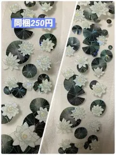 海外マステ琉璃光 PET 切り売り 5cm幅 蓮の花装飾　短めループ約42cm