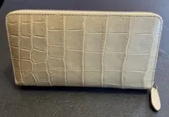 クロコダイル　アイボリー　長財布　ワニ革財布