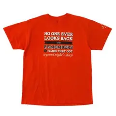 アメリカ古着 半袖Tシャツ クルーネック オレンジ 企業系ロゴ バックプリント