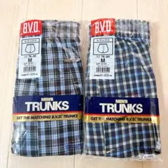 B.V.D. チェック柄 トランクス Mサイズ 2枚セット