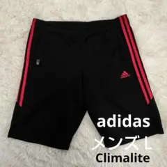 【adidas】クライマライト メンズショートパンツ Ｌブラック✕赤ライン