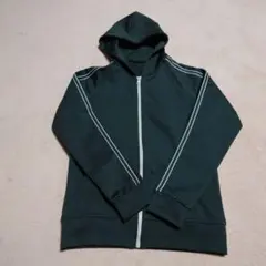 細身 ジャージ パーカー ダークグリーン
