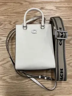 COACH トートバッグ 2WAY ショルダーバッグ ホワイト レザー　コーチ