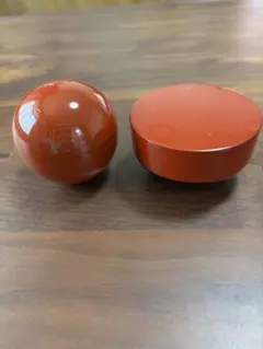 オレンジ色 陶器製 丸型棗 収納ボックス付き - メルカリ