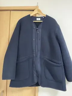 UNIQLO エンジニアドガーメンツ ユニクロ フリースノーカラーコート 紺　L