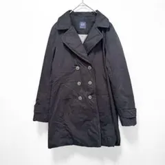 ギャップ トレンチコート M ブラック ダブル 中綿入り