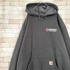 カーハート パーカー プルオーバー 刺繍ロゴ 裏起毛 グレー XL