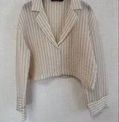 ZARA ストライプ柄 クロップドシャツ