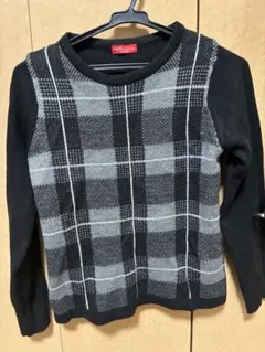 earth music&ecology チェック柄長袖ニット