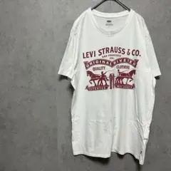 ロゴ Tシャツ ビンテージ古着 白 リーバイス Levis 馬 パッチ　L