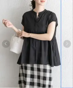 URBAN RESEARCH DOORS コットンボイルサイドギャザーブラウス