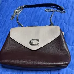COACH コーチ ショルダーバッグ ボルドー×ベージュ