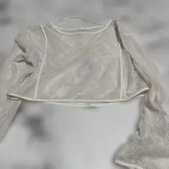 GU メッシュカーディガン 長袖 ホワイト