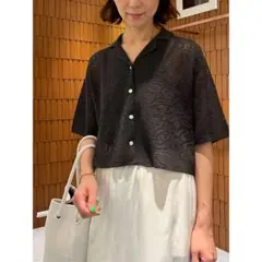 美品✨Ballsey シークインツイードクルーネックジレ パープル 24SS