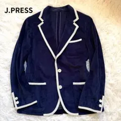 【美品✨】J.PRESS コットンパイル カジュアルジャケット 9号 ネイビー