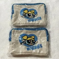 パワーパフガールズ チャーム付き 刺繍ポーチ バブルス ガチャガチャ