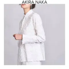 AKIRA NAKA アキラ ナカ　ジャガードブラウス　ホワイト　M 日本製のサムネイル