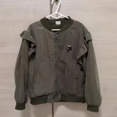 【送料無料】フリル付きオリーブカラージャケット 120