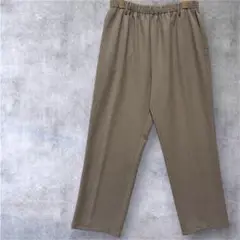 【Rond】スラックス　パンツ　ウエストゴム　楽ちん　ベージュ　大きめ3L