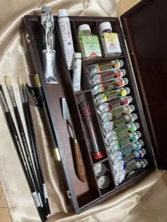 レンブラント】REMBRANDT 油絵具 デラックスセット&ホルベインの絵の具