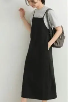 美品◾️アーバンリサーチドアーズ　◾️ストレートキャミワンピース◾️黒